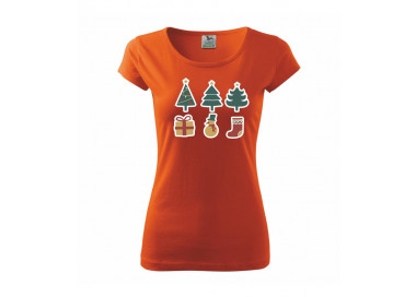 Vánoční sada - stromky a dárky - Pure dámské triko