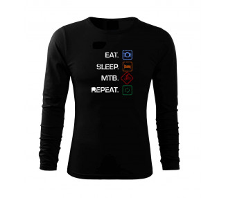 Eat sleep MTB repeat - Triko s dlouhým rukávem FIT-T long sleeve