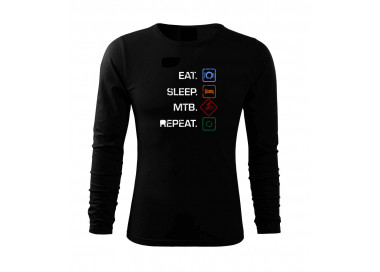 Eat sleep MTB repeat - Triko s dlouhým rukávem FIT-T long sleeve