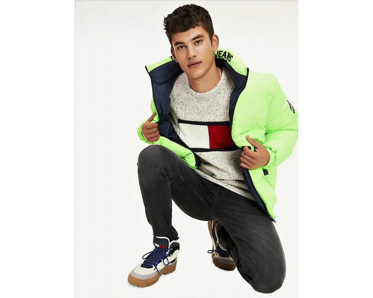 Tommy Jeans pánská zelená oboustranná bunda Reversible