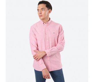 Tommy Hilfiger pánská růžová košile Diamond