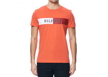 Tommy Hilfiger pánské oranžové tričko Block