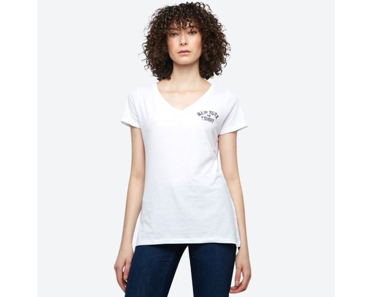 Tommy Jeans dámské bílé tričko New York