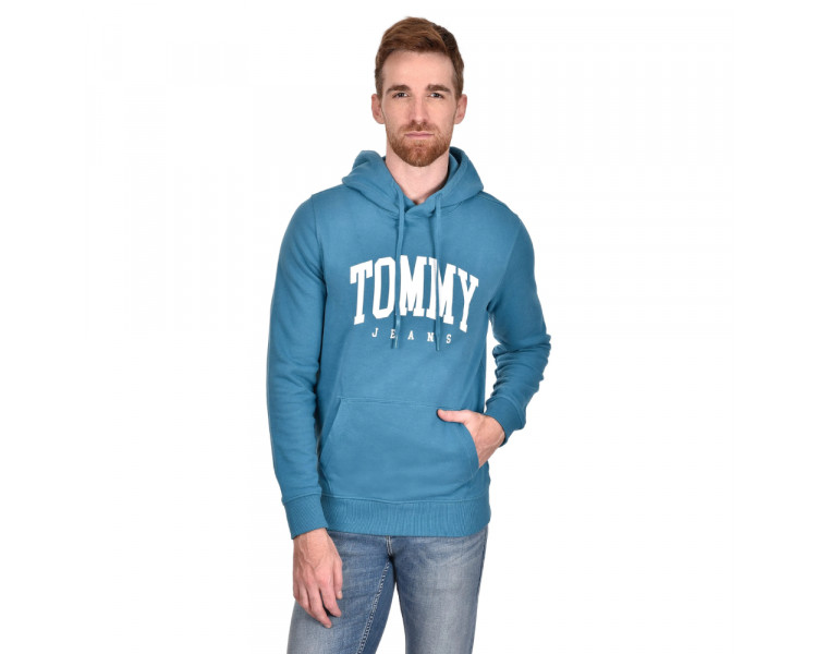 Tommy Jeans pánská modrá mikina Logo Hoodie