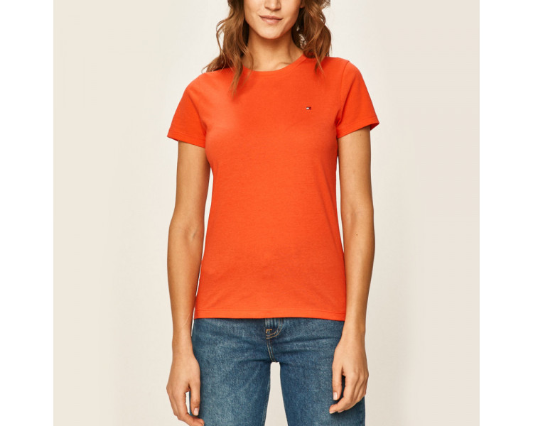 Tommy Hilfiger dámské oranžové tričko New Crew