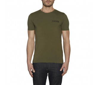 Calvin Klein pánské khaki tričko Stretch