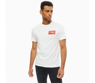 Tommy Jeans pánské bílé tričko Multilogos
