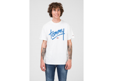 Tommy Jeans pánské bílé tričko Handwriting