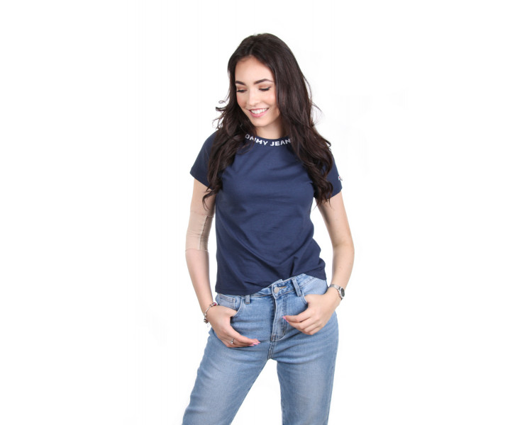Tommy Jeans dámské tmavě modré tričko Branded