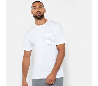 Calvin Klein pánské bílé tričko s logem na kapsičce