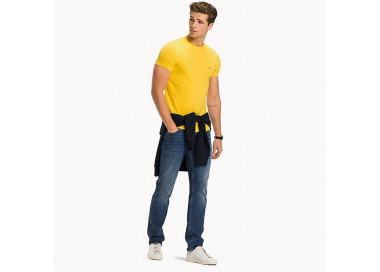 Tommy Hilfiger pánské žluté tričko Stretch