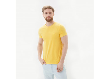 Tommy Hilfiger pánské žluté tričko Stretch