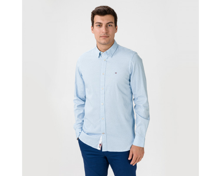 Tommy Hilfiger pánská modrá košile se vzorem