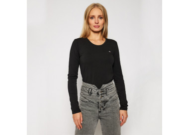 Tommy Jeans dámské černé tričko s dlouhým rukávem Jersey