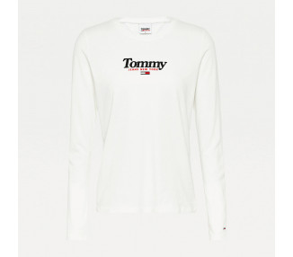 Tommy Jeans dámské bílé tričko s dlouhým rukávem