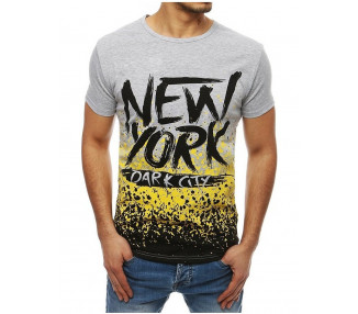 Pánské šedé tričko s nápisem new york