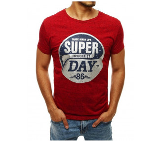 červené pánské tričko super day