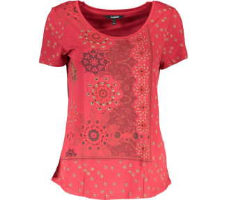DESIGUAL dámské tričko Barva: červená, Velikost: L