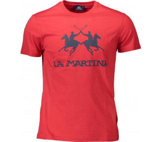 La Martina pánské tričko Barva: červená, Velikost: 2XL