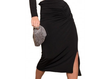 černá dámská dlouhá sukně s rozparkem