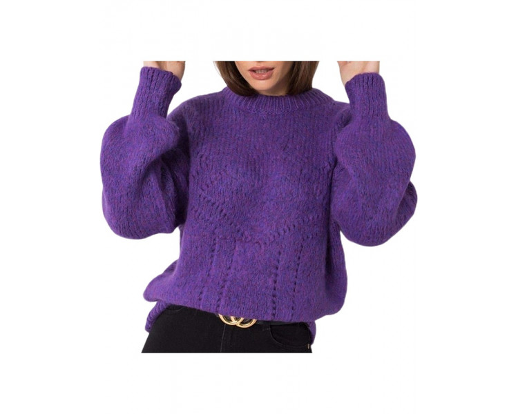 Tmavě fialový dámský pletený svetr