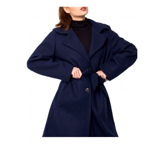 Tmavě modrý dámský kabát