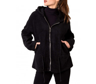 černá dámská bunda s kapucí