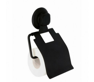 Držák na toaletní papír Compactor Bestlock Black, systém s přísavkou - bez vrtání
