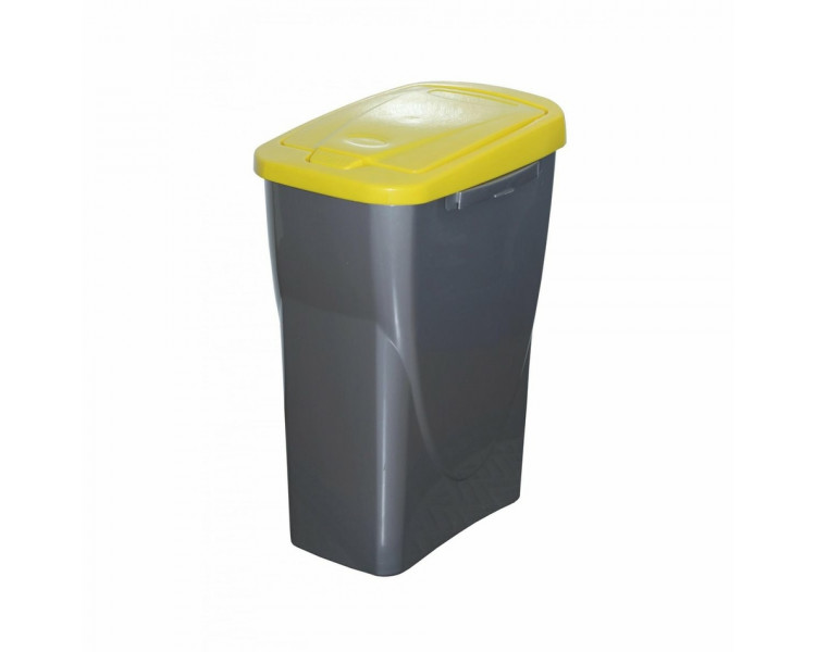 Koš na tříděný odpad žluté víko 42x31x21 cm 15 l plast