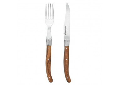 Orion Steak set nůž+vidlička nerez/dřevo 