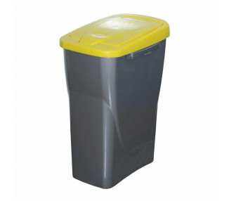 Koš na tříděný odpad žluté víko 51 x 21,5 x 36 cm 25 l plast