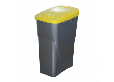 Koš na tříděný odpad žluté víko 51 x 21,5 x 36 cm 25 l plast