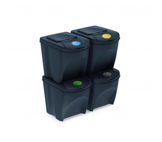 Koš na tříděný odpad Sortibox 25 l, 4 ks, antracit IKWB20S4 S433
