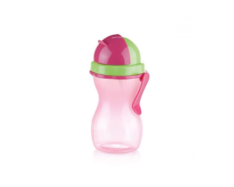 TESCOMA dětská láhev s brčkem BAMBINI 300 ml, zelená, růžová 
