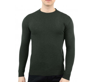 Khaki pánský tenký pletený svetr