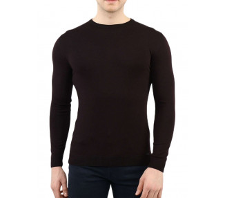 Tmavě fialový pánský tenký pletený svetr