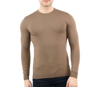 Béžový pánský tenký pletený svetr