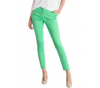 Zelené dámské kalhoty vzorované