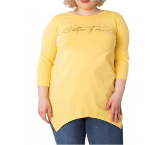 žluté dámské tričko s nápisem