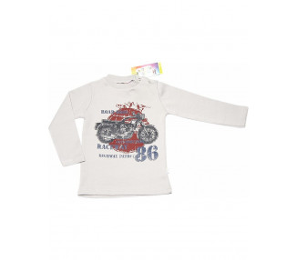 Chlapecké smetanové tričko s motorkou