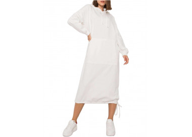 Bílé dámské dlouhé mikinové šaty