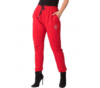 červené dámské dlouhé kalhoty