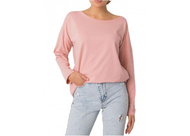 Světle růžové dámské tričko s dlouhými rukávy