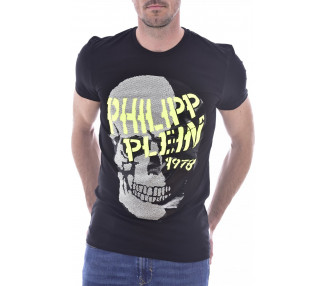 Philipp Plein pánské tričko Barva: 209 BLACK/YELLOW, Velikost: S