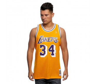 Mitchell & Ness Los Angeles Lakers 34 Shaquille O'Neal yellow Swingman Jersey