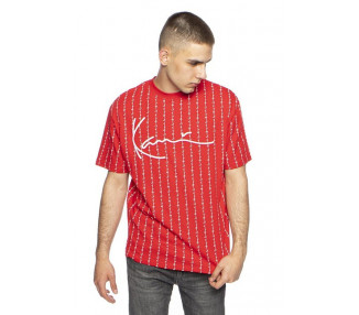 Karl Kani T-shirt Signature Logo Pinstripe Tee red