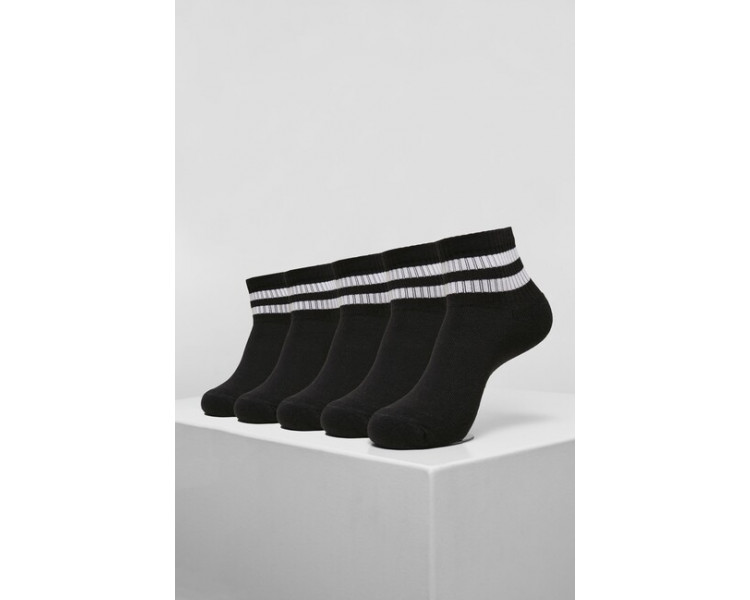 Urban Classics Sporty Half Cuff Logo Socks 5-Pack black