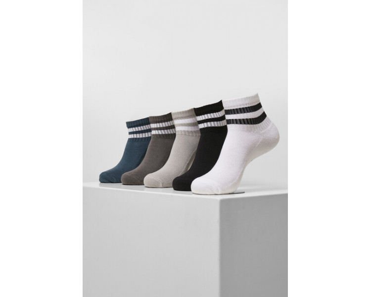 Urban Classics Sporty Half Cuff Logo Socks 5-Pack multicolor