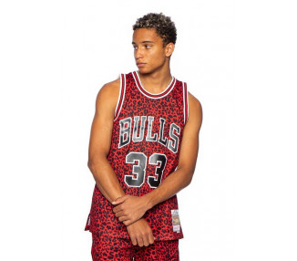 Mitchell & Ness Chicago Bulls 33 Scottie Pippen red NBA Wild Life Swingman Jersey