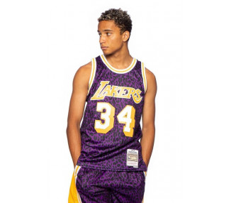 Mitchell & Ness Los Angeles Lakers 34 Shaquille O'Neal purple NBA Wild Life Swingman Jersey